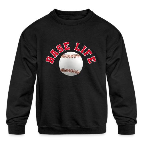 Baseball: Base Life Vibes - Kids' Crewneck Sweatshirt