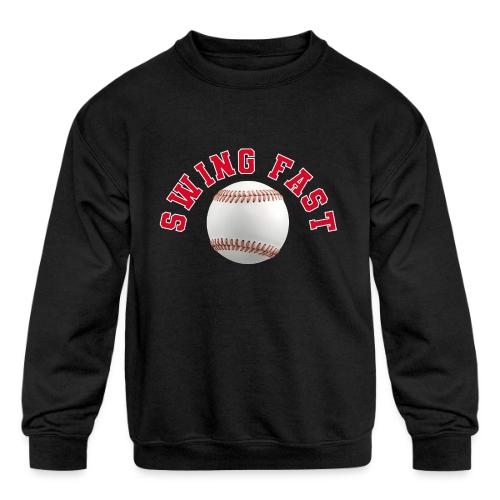 Baseball: Swing Fast Energy - Kids' Crewneck Sweatshirt