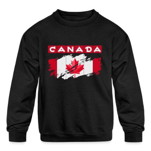 Canada, Inspired by the Canadian flag - Kids' Crewneck Sweatshirt