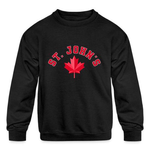 St. John's with maple leaf - Kids' Crewneck Sweatshirt