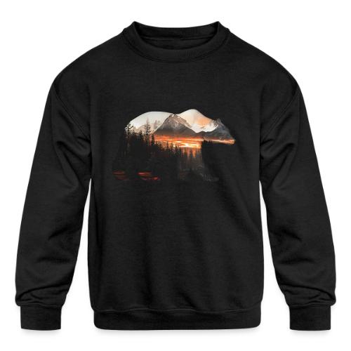 Canada Bear: fiery tones - Kids' Crewneck Sweatshirt