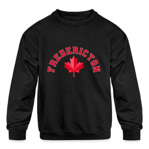Fredericton with maple leaf - Kids' Crewneck Sweatshirt