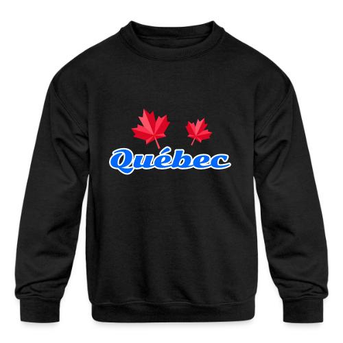 Québec with two red maple leaves - Kids' Crewneck Sweatshirt