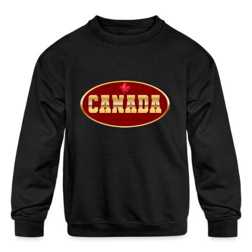 Canada in golden letters - Kids' Crewneck Sweatshirt