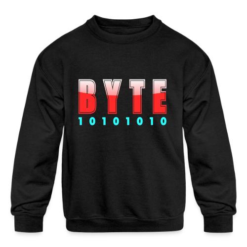 BYTE Binary Code Design - Kids' Crewneck Sweatshirt