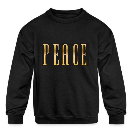 Peace in Gold - Kids' Crewneck Sweatshirt