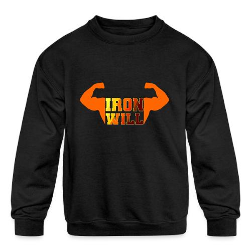 Bodybuilding: Iron Will Power - Kids' Crewneck Sweatshirt