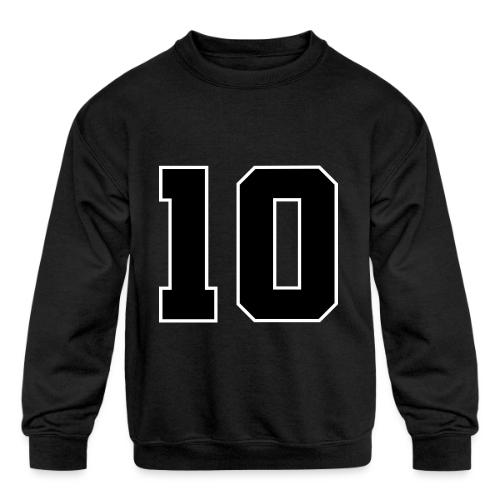 Varsity Number 10 Athletic Design - Kids' Crewneck Sweatshirt