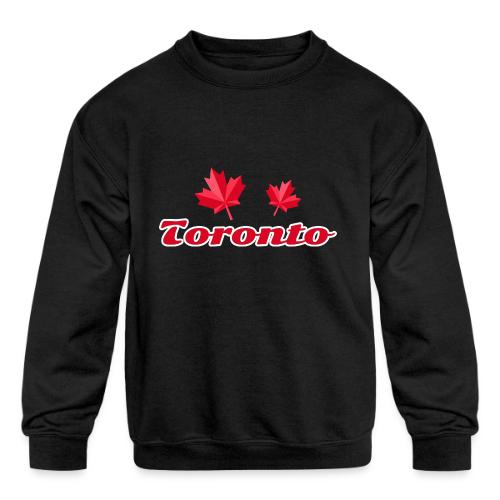 Toronto with two red maple leaves - Kids' Crewneck Sweatshirt