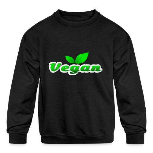 Pure Vegan Leaves - Kids' Crewneck Sweatshirt