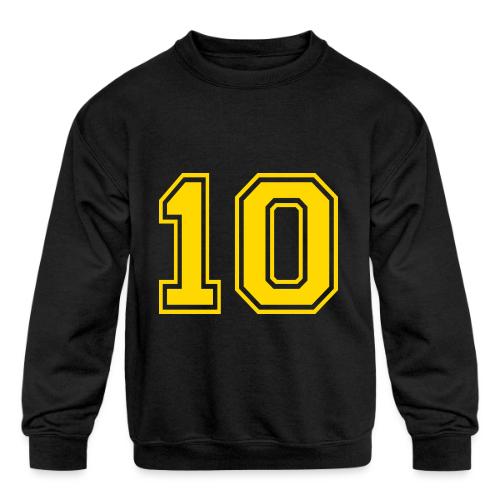 Number 10 in a classic athletic collegiate font - Kids' Crewneck Sweatshirt