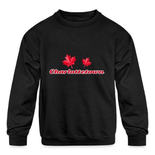 Charlottetown with two red maple leaves - Kids' Crewneck Sweatshirt