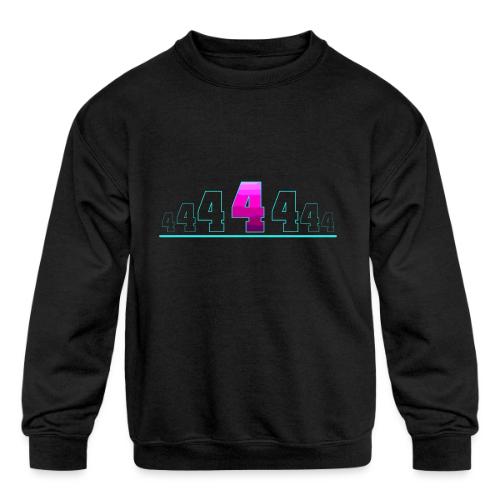 Number 4 in Magenta: Varsity Font - Kids' Crewneck Sweatshirt