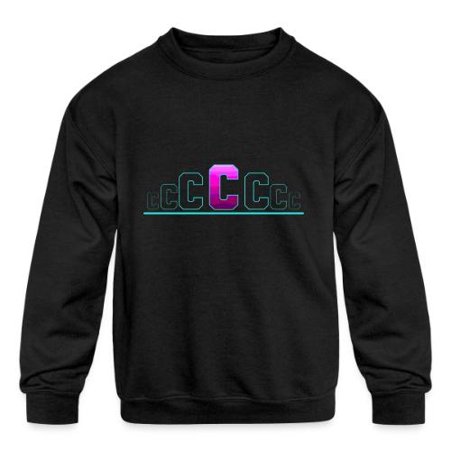 Letter C – Capital Varsity Alphabet Monogram - Kids' Crewneck Sweatshirt