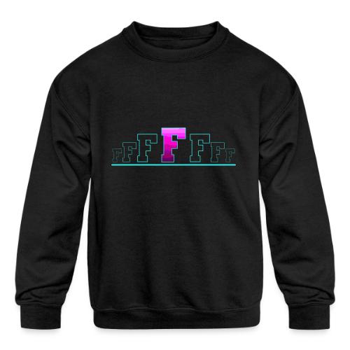 Letter F – Capital Varsity Alphabet Monogram - Kids' Crewneck Sweatshirt