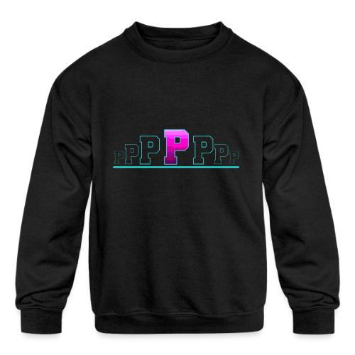 Letter P – Capital Varsity Alphabet Monogram - Kids' Crewneck Sweatshirt