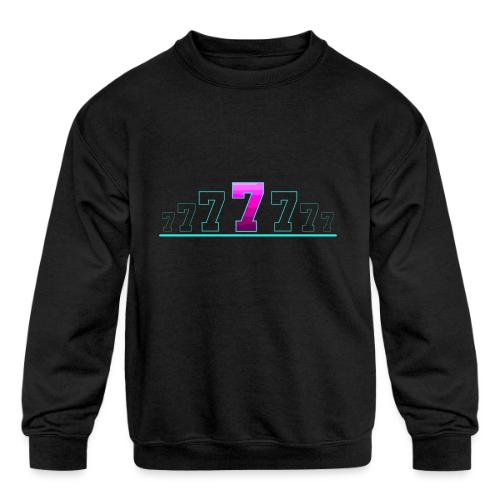 Number 7 in Magenta: Varsity Font - Kids' Crewneck Sweatshirt