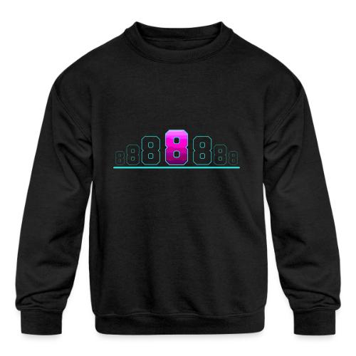 Number 8 in Magenta: Varsity Font - Kids' Crewneck Sweatshirt