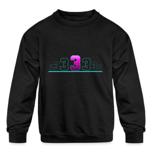 Number 3 in Magenta: Varsity Font - Kids' Crewneck Sweatshirt
