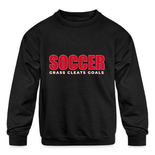 Soccer Grass Cleats Goals Typography Design - Kids' Crewneck Sweatshirt