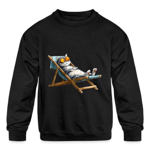 Sunshine Cat Mode - Kids' Crewneck Sweatshirt