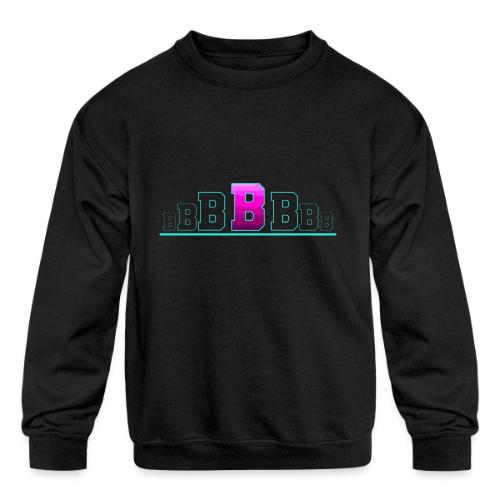 Letter B – Capital Varsity Alphabet Monogram - Kids' Crewneck Sweatshirt