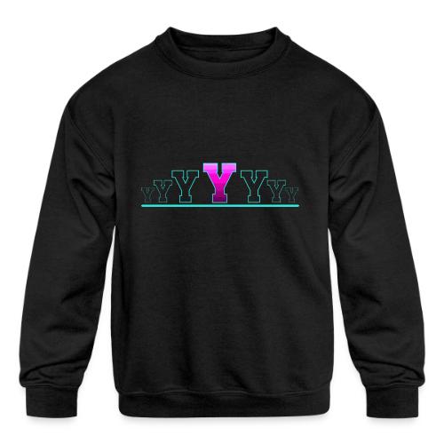 Letter Y – Capital Varsity Alphabet Monogram - Kids' Crewneck Sweatshirt