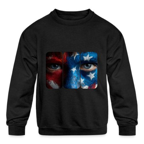 USA: Painted for the Flag - Kids' Crewneck Sweatshirt