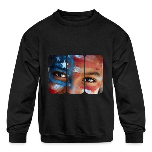 USA: Eyes of the Flag - Kids' Crewneck Sweatshirt