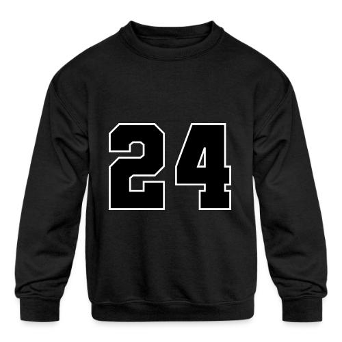 Varsity Number 24 College Font - Kids' Crewneck Sweatshirt