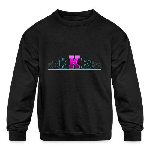 Letter K – Capital Varsity Alphabet Monogram - Kids' Crewneck Sweatshirt