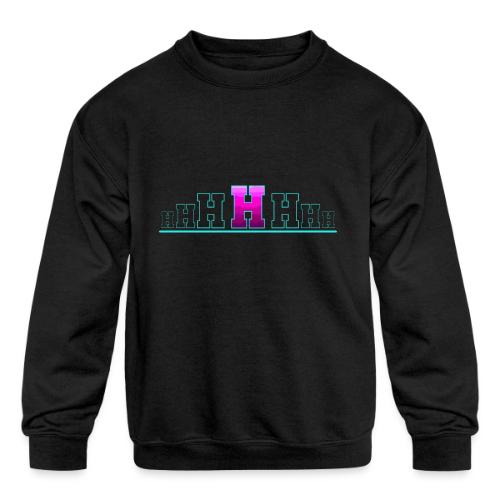 Letter H – Capital Varsity Alphabet Monogram - Kids' Crewneck Sweatshirt