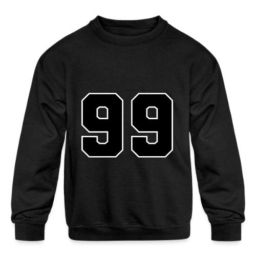 Varsity Number 99 Athletic Font - Kids' Crewneck Sweatshirt