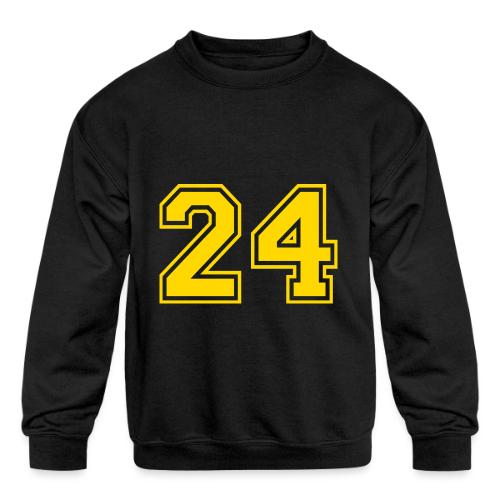 Number 24 in a classic athletic collegiate font - Kids' Crewneck Sweatshirt
