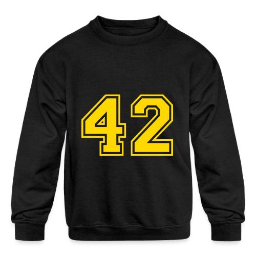Number 42 in a classic athletic collegiate font - Kids' Crewneck Sweatshirt