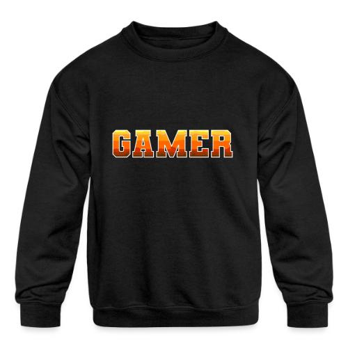 Gamer Varsity Gradient Design for Apparel - Kids' Crewneck Sweatshirt