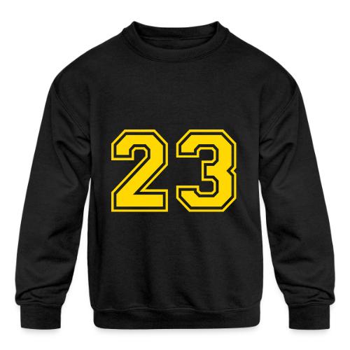 Number 23 in a classic athletic collegiate font - Kids' Crewneck Sweatshirt