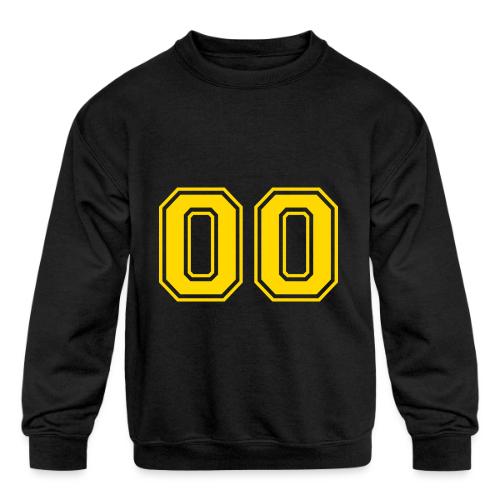 Number 00 in a classic athletic collegiate font - Kids' Crewneck Sweatshirt