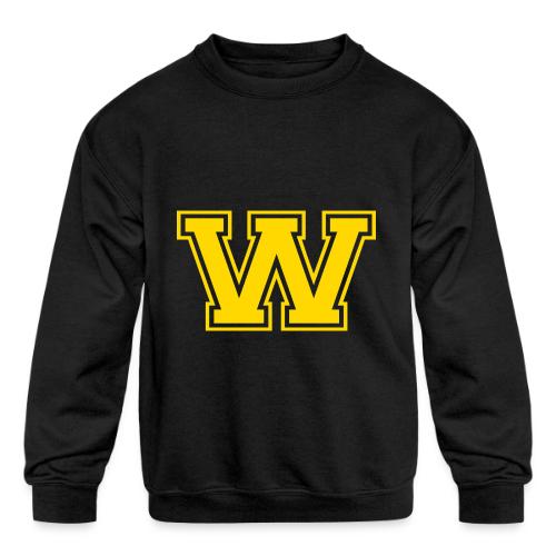 Letter W – Capital Athletic Alphabet Monogram - Kids' Crewneck Sweatshirt