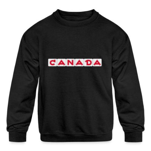 Canada, red letters on white background - Kids' Crewneck Sweatshirt