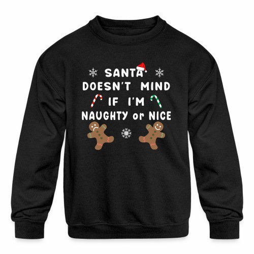 Santa Naughty or Nice Funny Kids Christmas Xmas. - Kids' Crewneck Sweatshirt