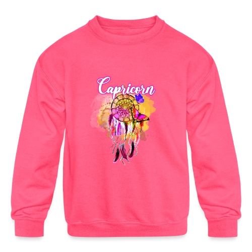 Capricorn Dream Catcher - Kids' Crewneck Sweatshirt