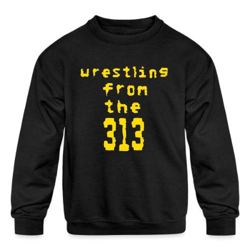 Wrestling from the 313 (yellow) - Kids' Crewneck Sweatshirt