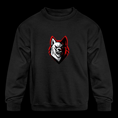 wolf logo by supreme_gamer7 - Kids' Crewneck Sweatshirt