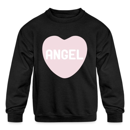 Angel Pink Candy Heart - Kids' Crewneck Sweatshirt
