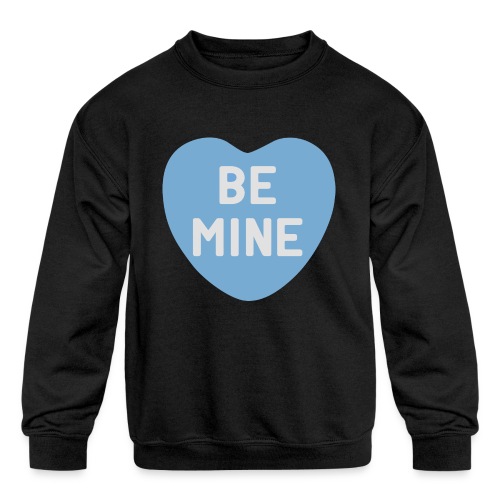 Be Mine Blue Candy Heart - Kids' Crewneck Sweatshirt