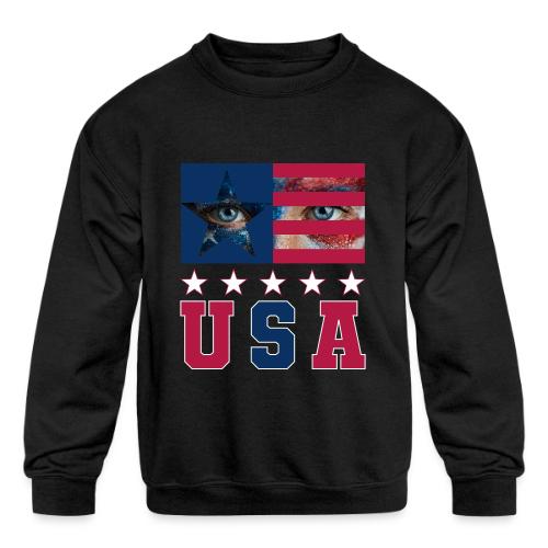 Stars and Vision USA - Kids' Crewneck Sweatshirt