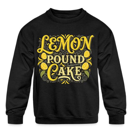 Lemon Pound Cake Vintage Flourish - Kids' Crewneck Sweatshirt