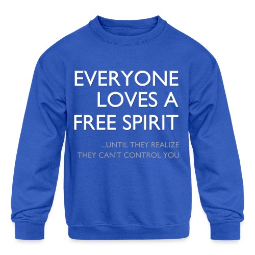 FreeSpiritWhiteLtr - Kids' Crewneck Sweatshirt