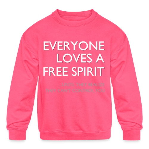 FreeSpiritWhiteLtr - Kids' Crewneck Sweatshirt